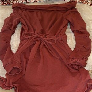 Fashion Nova Long Sleeve Rust Dress